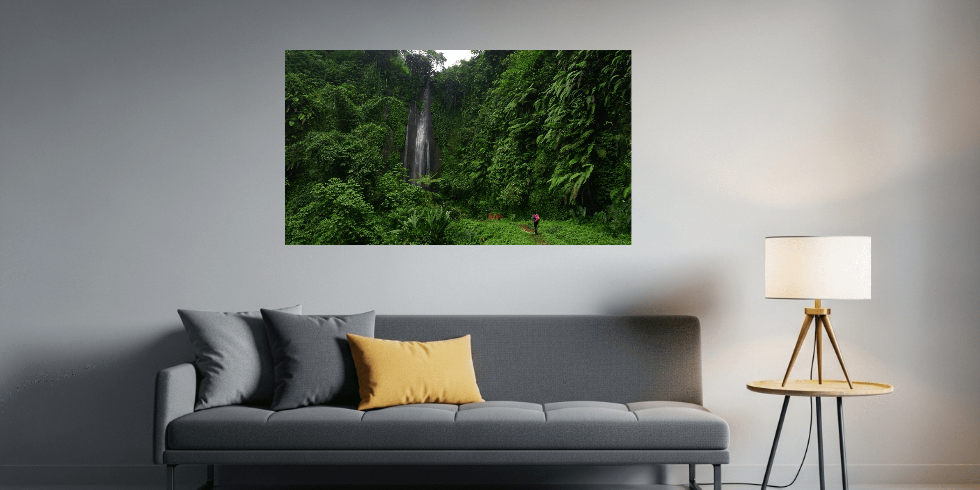 Square acrylic block styled in a home — before and after